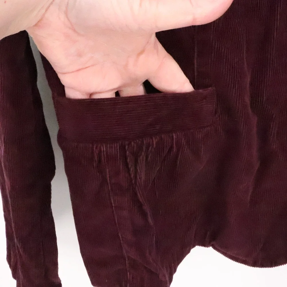 Talbots Burgundy Corduroy Blazer Womens Size 8 Dark Academia Career Button 2010s